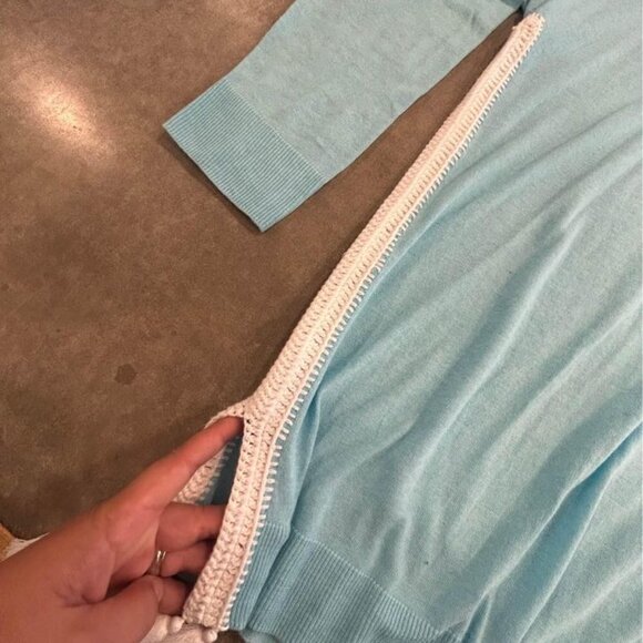 Light Blue Tassel Trim Women's Top - Picture 9 of 10
